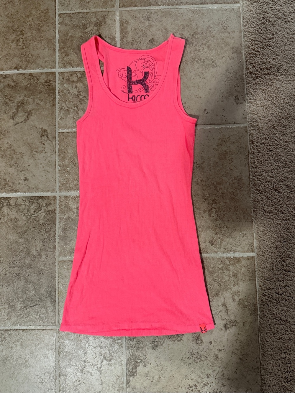 Neon Pink Ribbed Tank Top